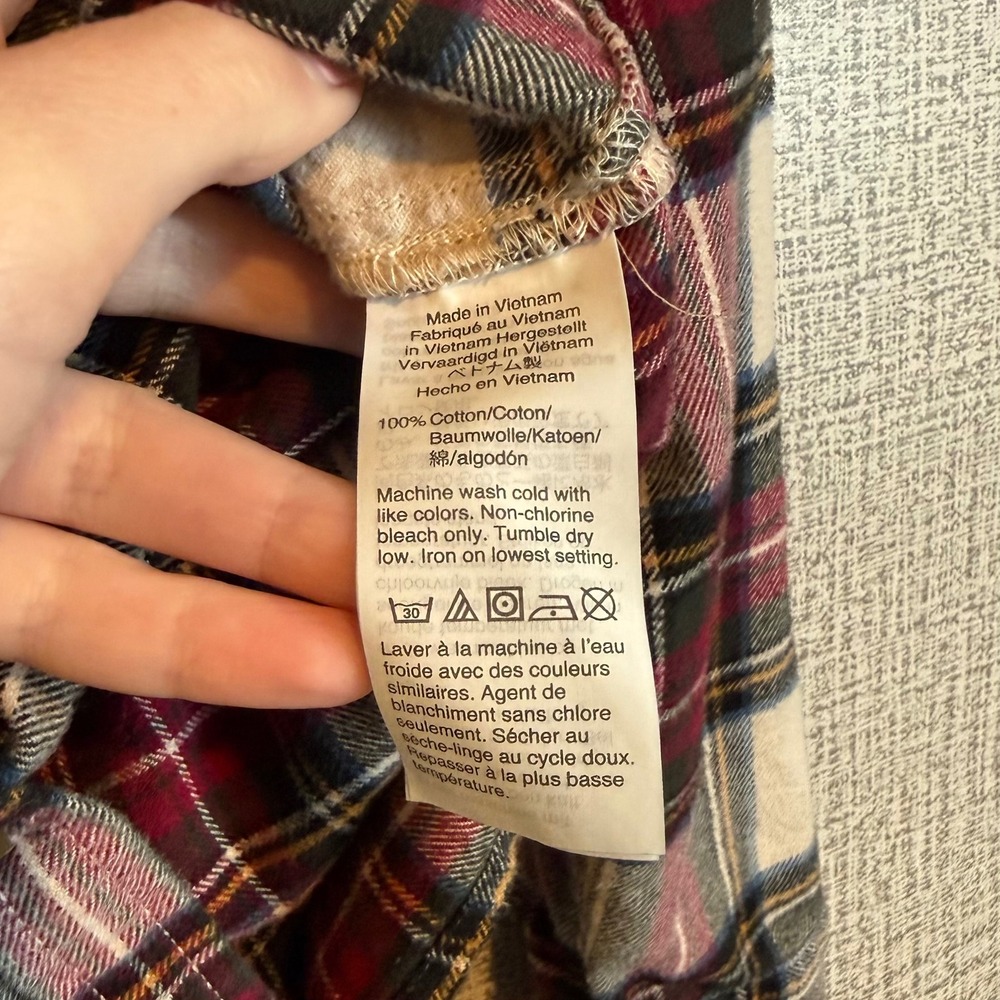 Madewell Women XS Plaid Flannel Cotton Button Down Shirt Oversized Gorpcore Cozy - Picture 7 of 9